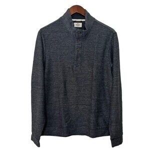 Marine Layer Clayton Pullover Men’s Size Medium Pirate Black Gray Textured 1/4 S